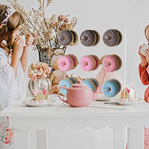weddingwish Clear Donut Stands, Acrylic Donut Wall Display Stand, 2 Pack Donut Board for Dessert Table, Bagel Doughnuts Holder for Party Birthday Gathering