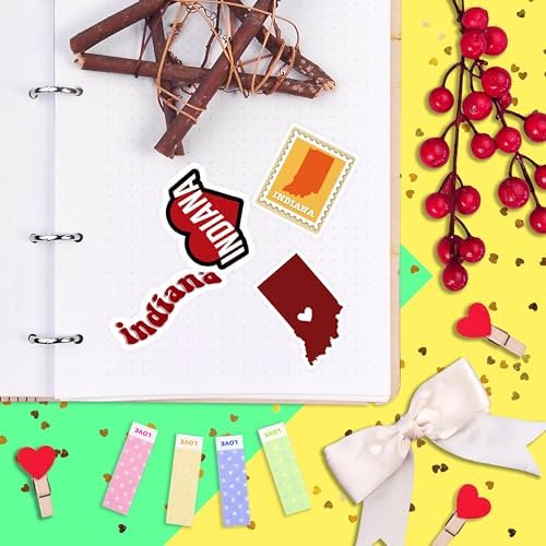 100Pcs Indiana Sticker for Water Bottle and Laptop - State Souvenirs, Decorations & Gifts, Waterproof Vinyl Decals, Gifts for Women & Men