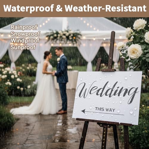 3-Pack Wedding Signs - 1 Parking & 2 Wedding This Way Sign with Stakes