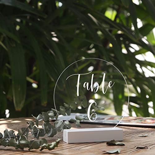 UNIQOOO 5 Pack 4" White Wood Stands for Wedding Acrylic Sign, Wood Table Number Holders for 1/8 Thick Acrylic Sheets | Wedding Display Stand, Card Holder for Bar Menu, Retail Sign, Party, Event