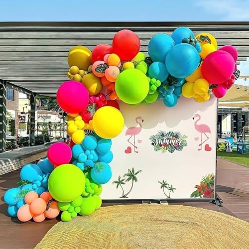 Tropical Balloons Arch kit, 131Pcs Hawaiian Summer Party Balloons