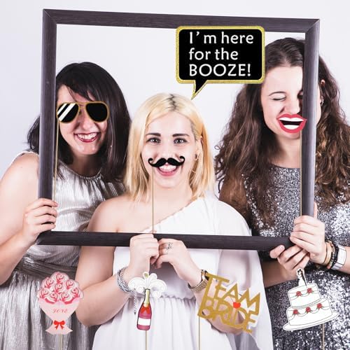 Kotbs 52pcs Wedding Photo Booth Props for Bridal Shower & Engagement Party