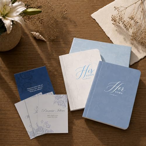 Vow Books His and Hers, Wedding Vow Books Set of 2 for Bride and Groom, 4 x 6 Inches Personalized Notebook for Ceremony Promises, Floral Keepsake Journals, His and Hers Gifts, Wedding Must Haves 2026