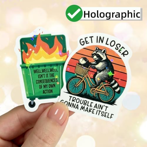 300pcs Holographic Funny Stickers for Adults, Meme Sarcastic Sticker Pack