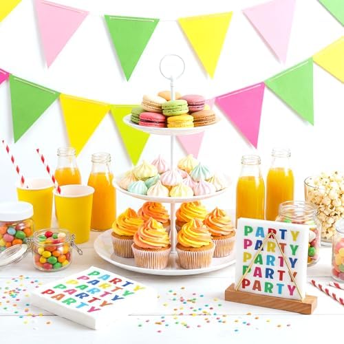 Natnarr 100 Pcs Party Napkins, 5" Rainbow Napkins for Birthday