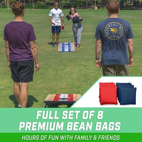 GoSports Portable Cornhole Sets- Includes 2 Boards, 8 Bean Bags, Carry Case