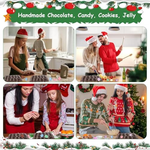 2pcs Christmas Silicone Molds Fondant Chocolate Christmas Molds