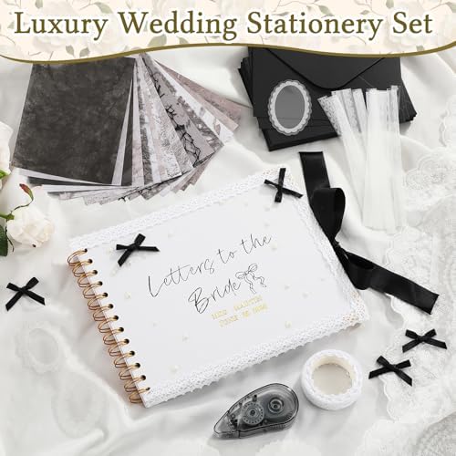 Letters to Bride Scrapbook,8.5 X 7 Inch,Bow,Black