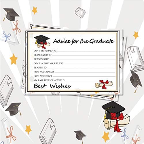 Graduation Wish Cards - 50PCs High School or College Graduation Advice Cards Supplies 2026 Decorations Grad Celebration Party Supplies for High School/College/Senior School