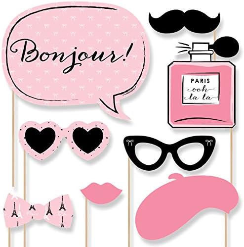 Paris, Ooh La - Paris Photo Booth Prop Kit, DIY Props - 20pc