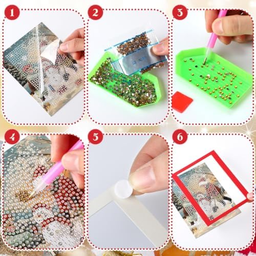Saillong 24 Pcs Christmas Mini Diamond Painting Kits with Frames Set
