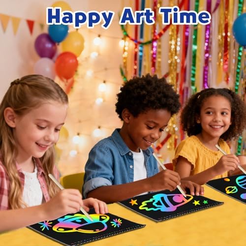ZMLM Scratch Paper Art-Crafts Gift: 2 Pack Rainbow Notebooks Supplies Toys