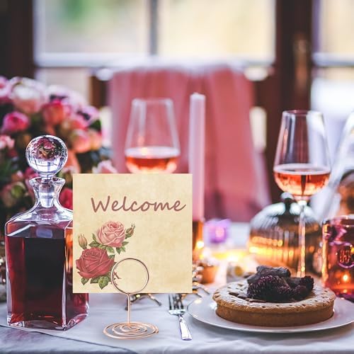 Table Number Holders, 26PCS Place Card Holder, Photo Holder (2" Rose Gold)