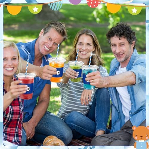 FillTouch 50 Pcs Blue Monster Themed Party Supplies Cartoon Blue Monster Plastic Cups Bulk Cartoon Baby Shower Decorations Disposable Party Favor Cups for Birthday Decorations Gender Reveal Supplies