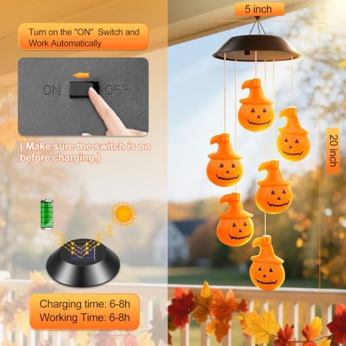 Winzwon Halloween Decorations Fall Decor Solar Pumpkin Outdoor Lights