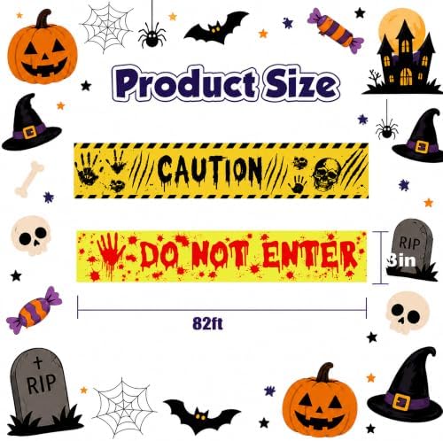 Halloween Decorations - 2PCS Fright Tape for Halloween Party Decorations