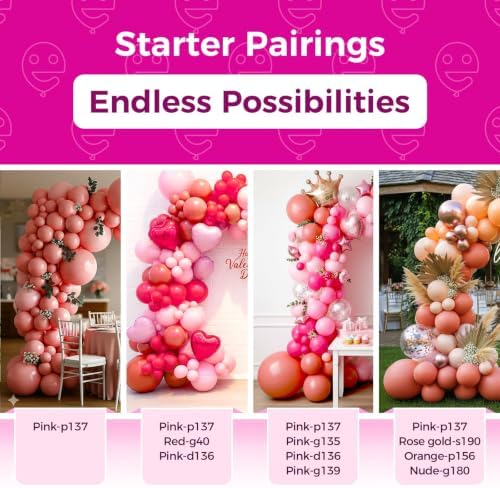 Bezente Dusty Pink Latex Party Balloons 100 Pack 12 inch
