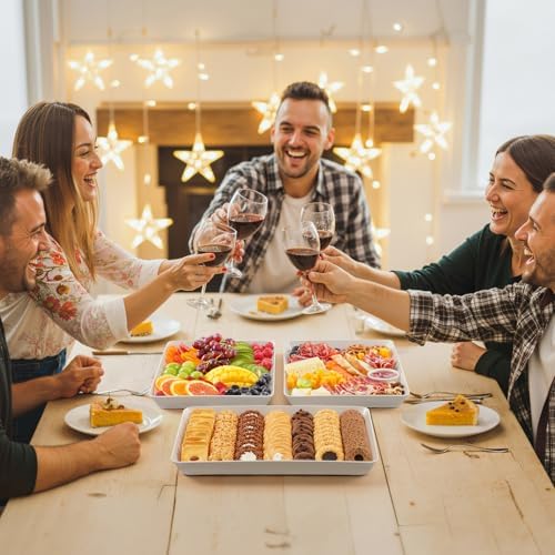Lifewit 8 Pcs Large Serving Tray for Party, 15" x 10" Food Serving Platter