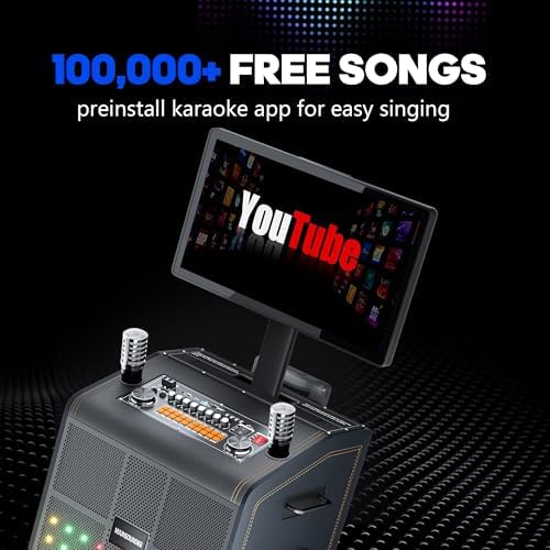 Smart Karaoke Machine with 23.8 Inch Touch Screen 2000W Peak Power
