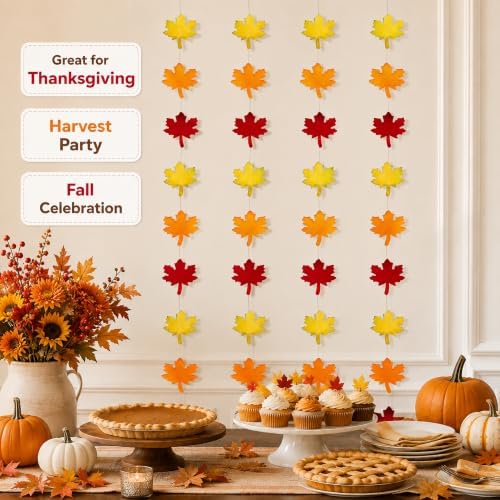 Fall Decor - Maple Leaves Fall Garland for Thanksgiving Decorations