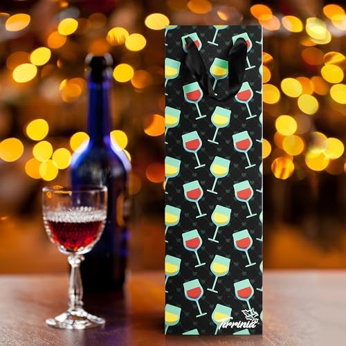 Tirrinia Wine Bottle Gift Bags 12-Pack in 4 Designs