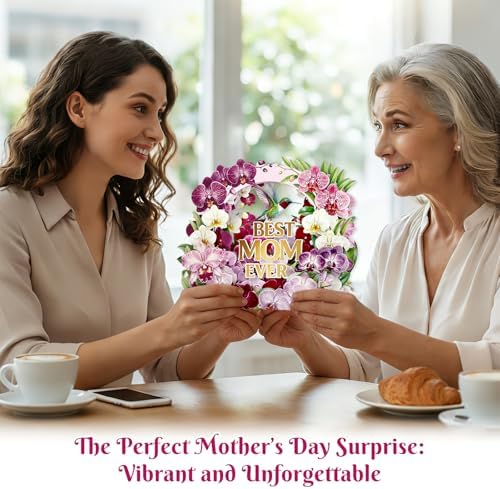 D4DREAM Orchid Mother Birthday Card for Women Mom Wife Daughter Grandma