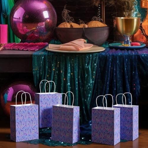 Kolldenn 48 Pcs Kpop Goodie Bags with Handles Purple Lightning Party Bags