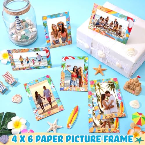 AmazingSpark 50 Pack 4x6 Beach Picture Frame Cards Paper Photo Frames