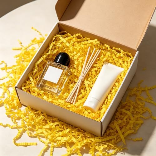 Zankubom 10 LB Lemon Yellow Crinkle Cut Paper Shred Filler Great for Gift Wrapping, Basket Fillers, Birthday, Gift Wrapping, Anniversary, Halloween Thanksgiving Christmas Party Decor Filling Supplies