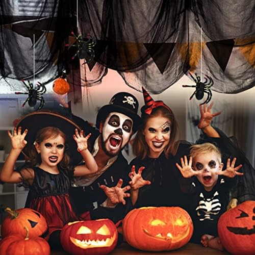 80×400 Inch Super Size Halloween Creepy Spooky Gauze Cloth Black Cheesecloth Scary Halloween Decorations for Haunted House Home Wall Patio Garden