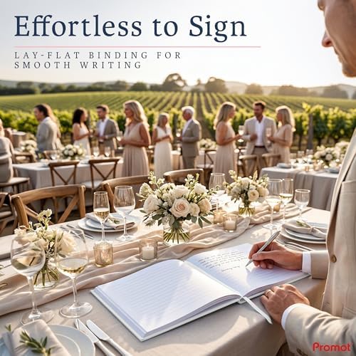 Promot Personalized Guestbook (White) - 110 110 Lined Pages