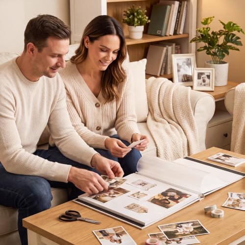 Photo Album Self Adhesive Scrapbook Album, for 4x6, 5x7 & 8x10 Photos