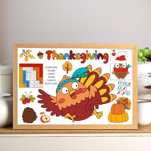 24 Pack Thanksgiving Paper Coloring Placemats for Thanksgiving Place Mats Turkey Paper Placemats Crafts for Coloring Activity