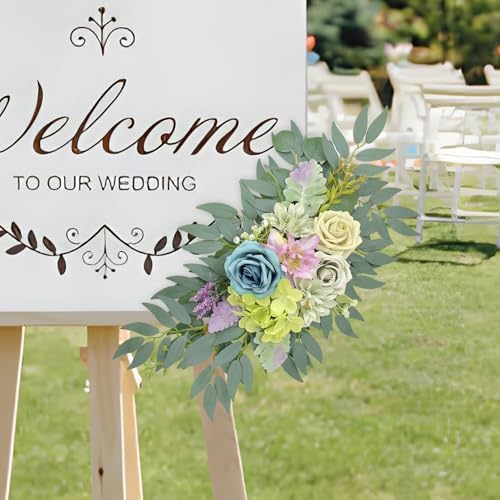 Artificial Flower Wedding Arch Decorations, Arch Faux Flowers Greenery for Wedding Decor, Reception Backdrop Decoration, Bridal Shower, Baby Shower (Green)