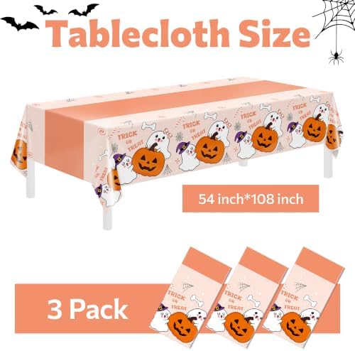 Childom 3 Pack Halloween Tablecloth Rectangle Table,Halloween Decorations