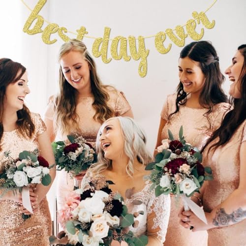 Qttier Best Day Ever Banner, Wedding Banner