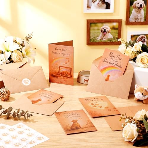 Eaasty 50 Sets Greeting Cards & Envelopes, PET Sympathy Style
