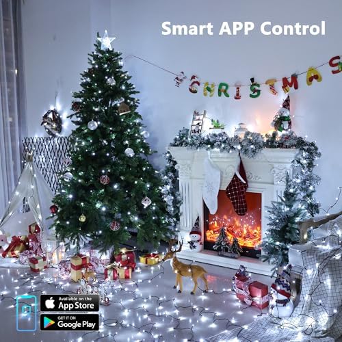 Brizled Smart Red & White Christmas Lights, 66 ft 200 LED Color Changing