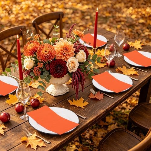 Kochorie 100 Pieces Thanksgiving Maple Leaf Napkins Embossed Fall Leaves Paper Napkins 7.8 x 4.3 Inches Disposable Napkins 2-Ply Fall Paper Hand Towels for Thanksgiving Harvest Autumn Party Supplies