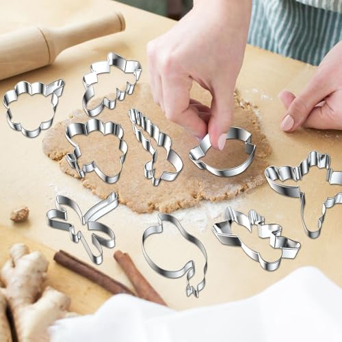 9 Pcs Insect Cookie Cutters Set Stainless Steel Butterfly Bee Biscuit Molds