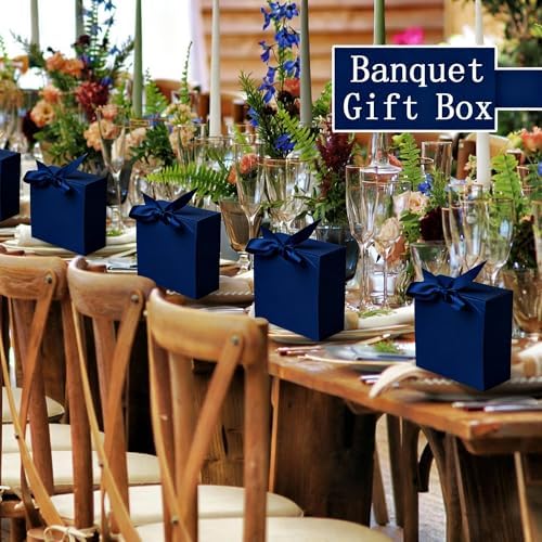 WLUSEAXI 12 Pack Small Gift Boxes with Lids for Presents, Blue Gift Boxes