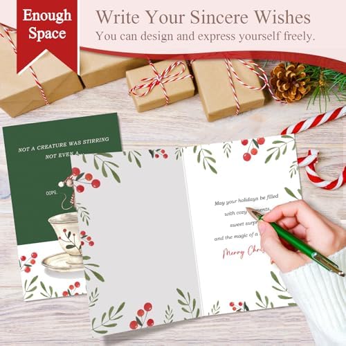Funny Christmas Mouse Card for Women Men, Humor Christmas Card for Friends Partner Family Coworker, Not a Creature Was Stirring Xmas Cards