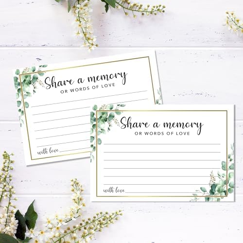 Share A Memory Cards for Celebration Of Life - Set of 50 Memorial Cards for Weddings, Anniversaries, Memorials, Funerals, Birthdays, Graduation, Retirement, Going Away -A06
