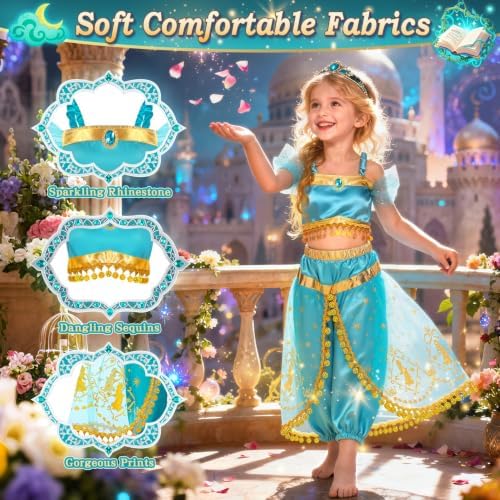 Princess Costumes for Girls, Princess Dress up Clothes for Girl 4-6