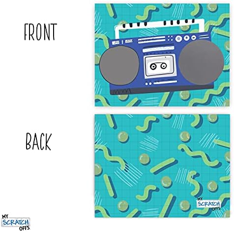 Make Your Own DIY Scratch Off ScratchNotes 20 Pack 3x4 Note Cards & Stickers 90s Boom Box