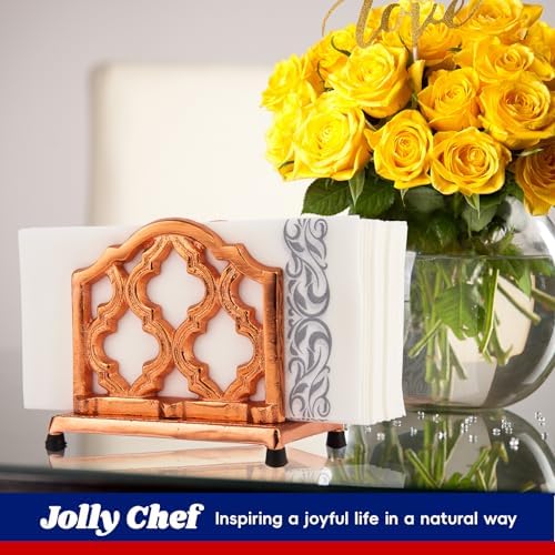 JOLLY CHEF 100 Disposable Hand Towels, Soft and Absorbent Linen Feel Dinner Napkin, Elegant Decorative Paper Guest Towels for Kitchen, Bathroom, Weddings, Parties, Silver and White
