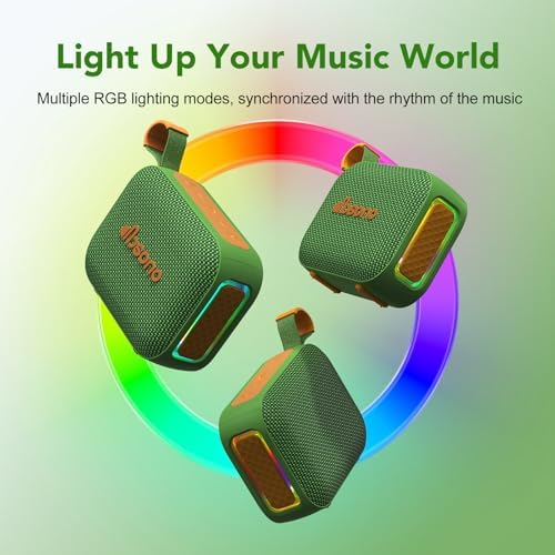 Portable Bluetooth Speaker Line-in Support: IPX5 Waterproof, Dark Green
