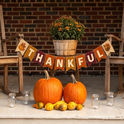 Thankful Banner Thanksgiving Party Decorations