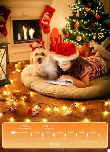 Brightown 200 LED Christmas Mini Lights, 75FT String Lights Indoor with 8 Light Modes, Connectable Fairy Lights Plug in for Outdoor Xmas Trees Garland Wreath Holiday Decorations, Warm White