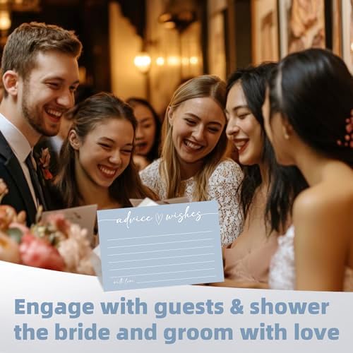 Advice and Wishes Cards for Wedding, Baby Shower, Bridal Shower & Graduation - 60 Fill in the Blank Message Cards - Marriage Advice & Retirement Guest Book Alternative